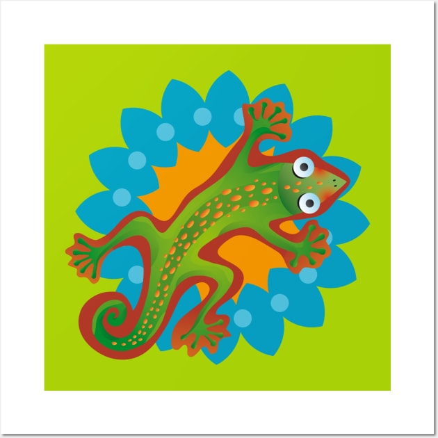 Green Lizard Wall Art by Myrarte